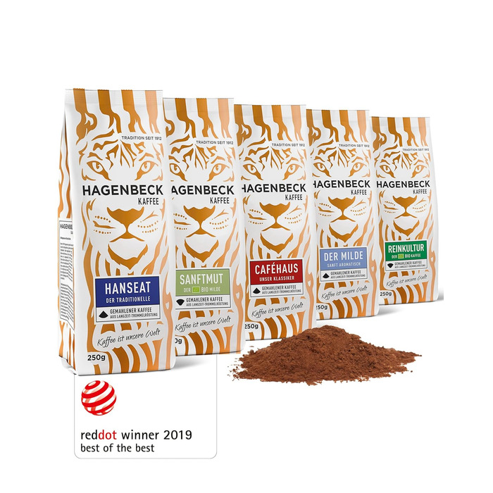 Кава - Кав&39ярня - Смажена кава - Мелені кавові зерна - 250 г - 100 арабіка - Ароматна - Традиційна кавова суміш (Набір для зразків (5 упаковок), 250 г (5 упаковок))