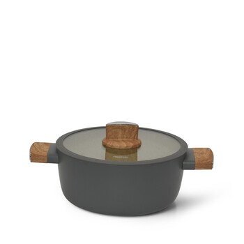 Каструля Fissman ARIA 20x8,5 см / 2,24 л зі скляною кришкою алюміній з антипригарним покриттям (14469)