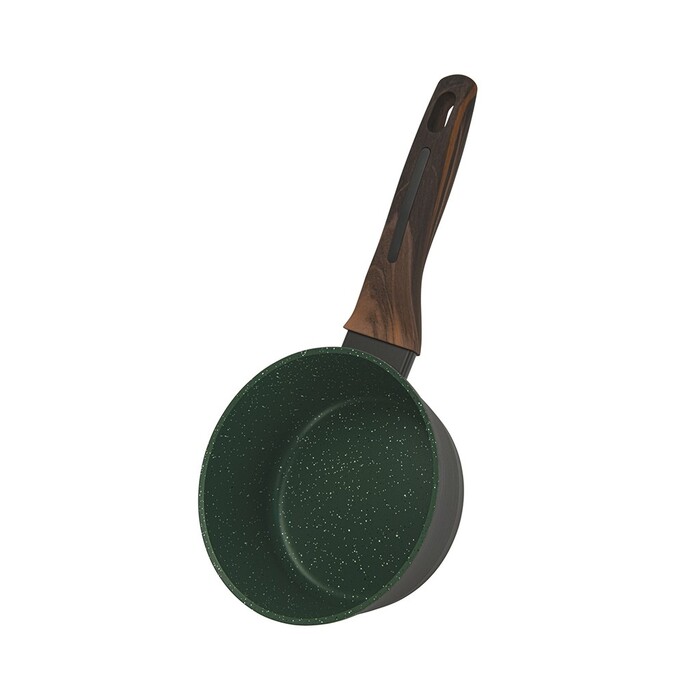 Ковш Fissman 16x7,5 см/1,3 л CUISINE со стеклянной крышкой алюминий с антипригарным покрытием (14591)
