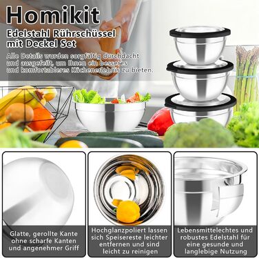 Набір мисок для змішування 5 шт Homikit