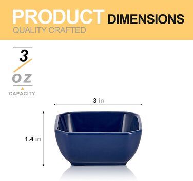 Набор из 6 керамических мисок для соусов 0,09 л, синий Swuut