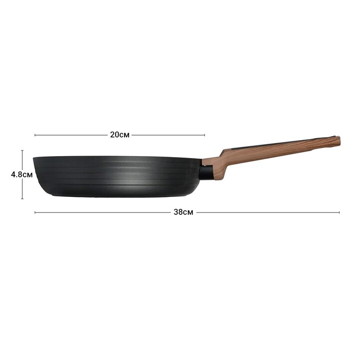 Сковорідка для смаження Fissman DIAMOND GREY 20x4,8 см (4301)