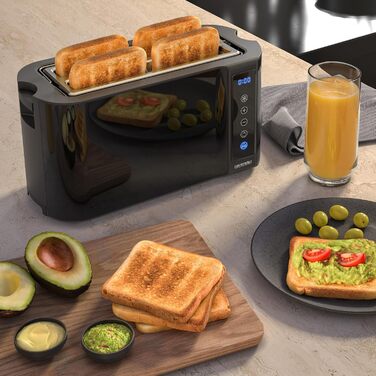 Тостер на 4 скибочки, чорний Frukost Touch Arendo