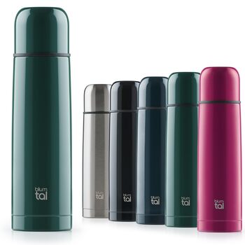 Термос Blumtal Eifel з нержавіючої сталі 500 мл - герметичний термос з чашкою для пиття в дорозі, ізолює гарячі напої, темно-зелений 500 мл темно-зелений