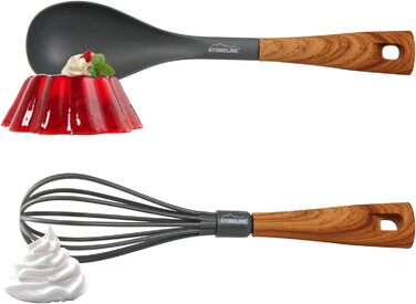 Набір кухонного начиння Back to Nature з обертовим тримачем, імітація дерева, 8 предметів STONELINE