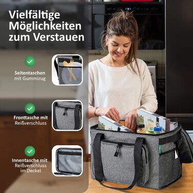 Велика складна термосумка 30 л сіра COTTARA