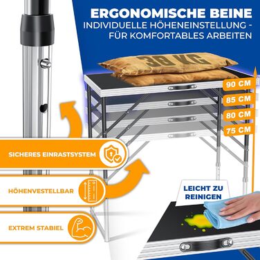 Комплект із 3 столів для кемпінгу 100 х 60 см KESSER