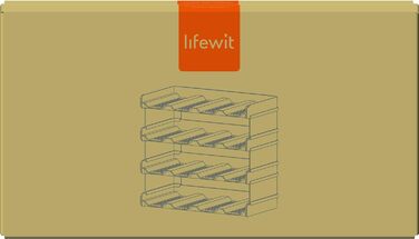 Штабельований тримач для пляшок Lifewit для шафи, морозильної камери, комори - Пластиковий тримач для пляшок з водою для кухонної стільниці, шафи, офісу - упаковка з 2 шт. , кожна полиця вміщує 4 контейнери (16 пляшок)