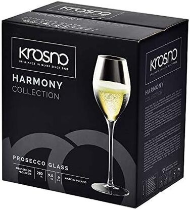 Елегантний набір келихів для шампанського та просекко 6 шт 280 мл Krosno