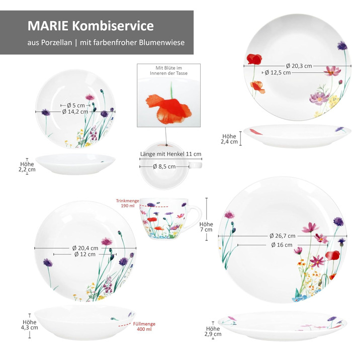 Комбінований сервіз на 6 осіб, 30 предметів, MamboCat