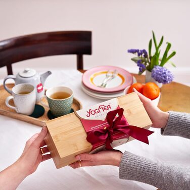 Подарочный чай в бамбуковой коробке, 48 пакетиков 8 разных сортов Yogi Tea