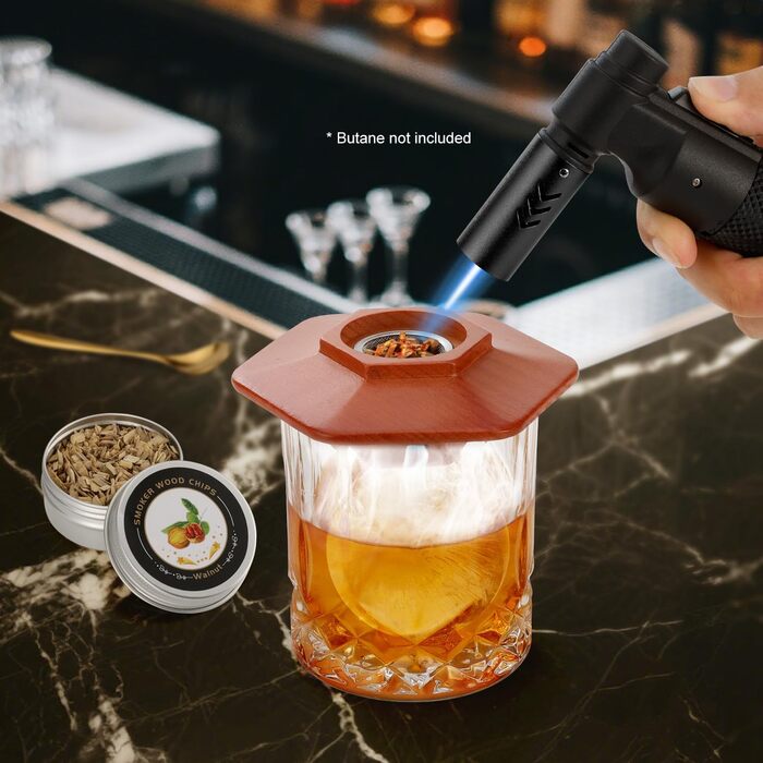 Набор для копчения коктейлей с 8 вкусами деревянной щепы PIPITA