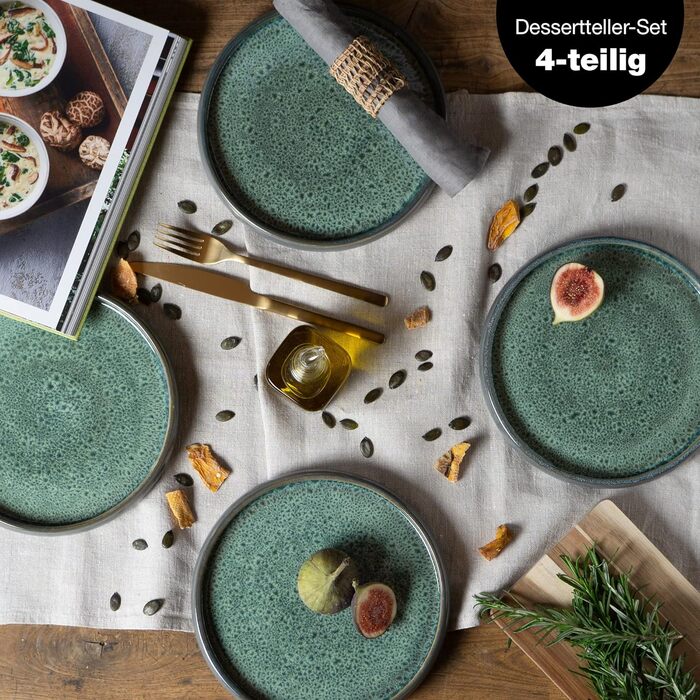 Набір посуду з керамограніту Moritz & Moritz SOLID з 18 предметів набір посуду на 6 осіб кожна, що складається з 6 обідніх тарілок, маленьких, глибоких (4 шт. маленьких тарілок)