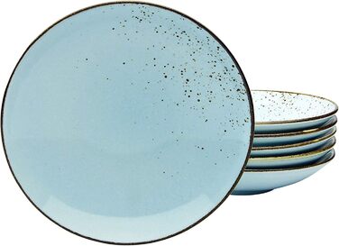 Тарілка супова 22 см, набір 6 предметів, блакитний Nature Collection Creatable
