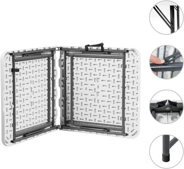 Складной кемпинговый стол белый RELAX4LIFE