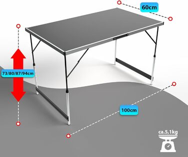 Багатофункціональний розкладний стіл 100x60 см BigDean