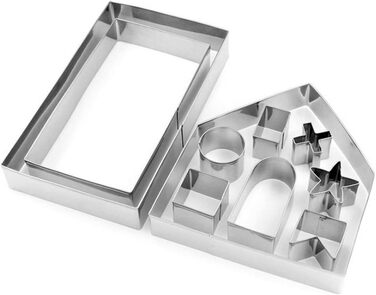 Набір з 10 форм для печива Пряниковий будиночок, нержавіюча сталь Baobiutin