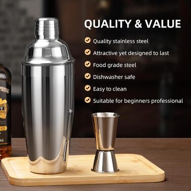 Набор для коктейлей из нержавеющей стали 15 предметов Cinnani