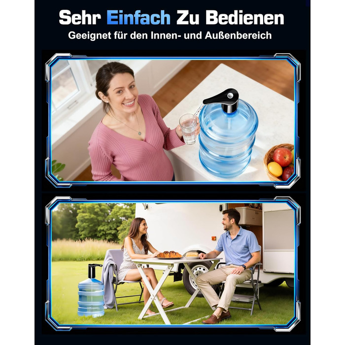 Потужний диспенсер для води з підзарядкою для 5-галонних пляшок Redsack