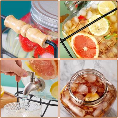 Стеклянный диспенсер с краном 4 л Hiziwimi