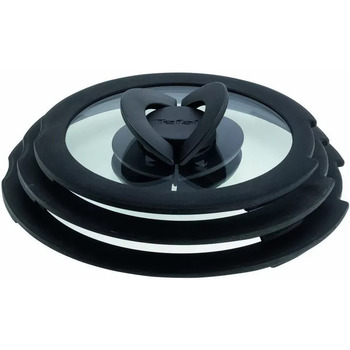 Набор стеклянных крышек Tefal Ingenio, 16см, 18см, 20см, стекло, пластик, черный