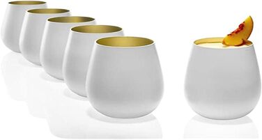 Набір склянок універсальних 465 мл, набір 6 предметів, білий/золотистий Elements Stölzle Lausitz