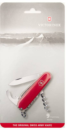 Ніж швейцарський 9 функцій, 84 мм, червоний Victorinox Waiter