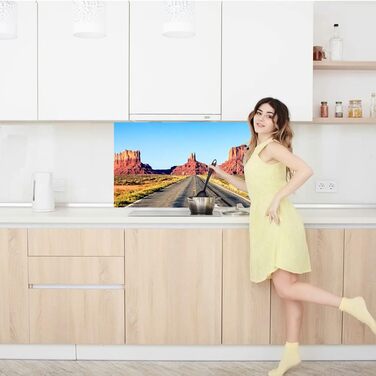 Дизайнерський кухонний фартух з алюмінієвого композиту, кухонний фартух, товщина 3 мм, 60x100 см, (Highway)