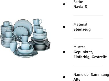 Комбінований сервіз vancasso, набір посуду Navia з кераміки, столовий сервіз із 32 предметів, вінтажний зовнішній вигляд, дизайн природи (набір із 40 предметів, Navia-3)