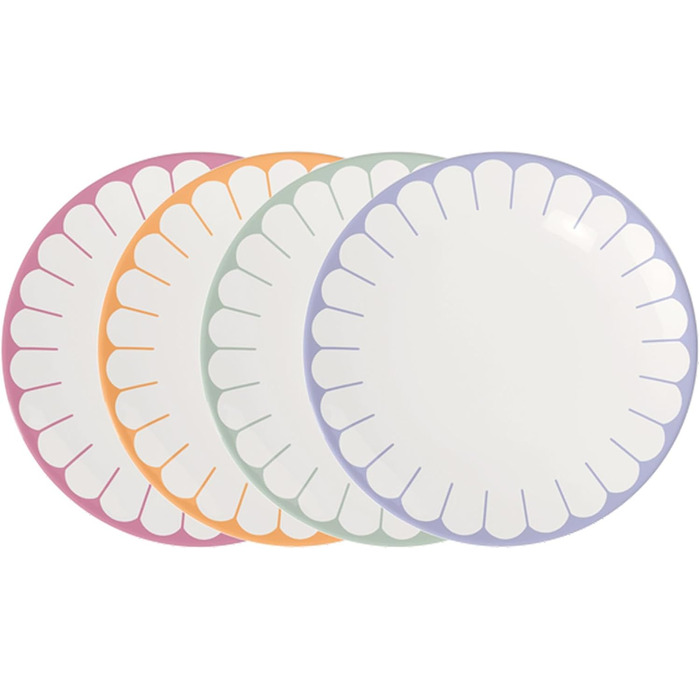 Набор из 4 обеденных тарелок 26,6 см, разноцветные Fleur Villeroy & Boch