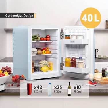 Міні-холодильник 40 л світло-синій TZS First Austria