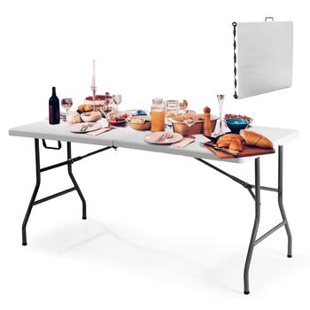 Складной кемпинговый стол белый KOMFOTTEU