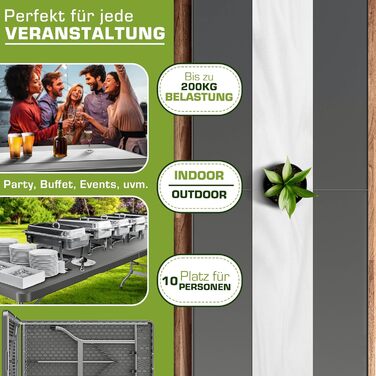 Складной садовый стол 180x75 см tillvex