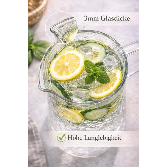 Скляний графін з кришкою 1,5 л WOODFLAME DECO AND MORE