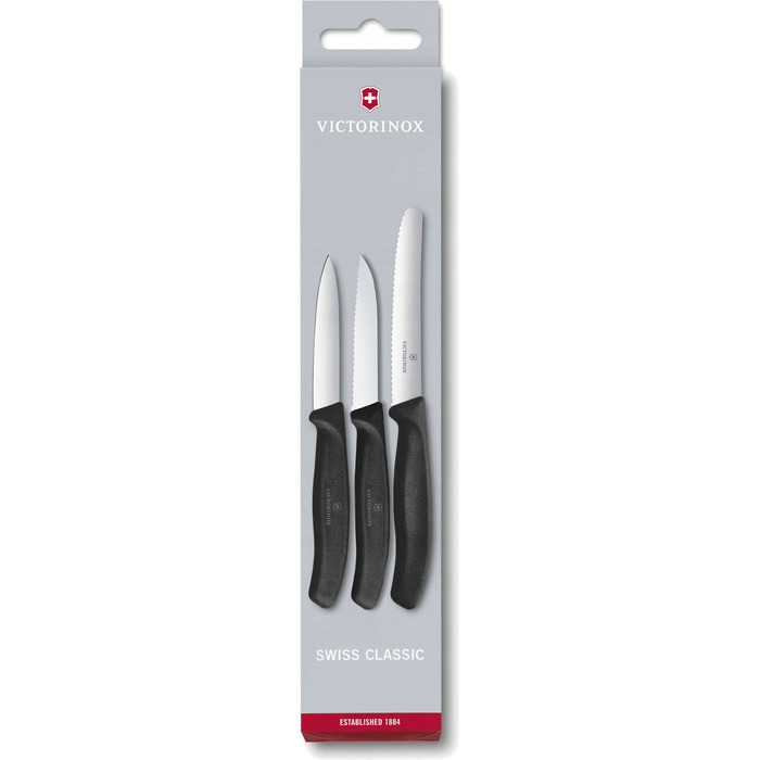 Набір кухонний Victorinox SwissClassic Paring Set 3 ножа з чорн. ручкою (8,8,11см)