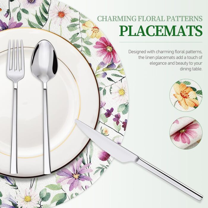 Круглі лляні килимки 6 предметів 35 см Cabilock