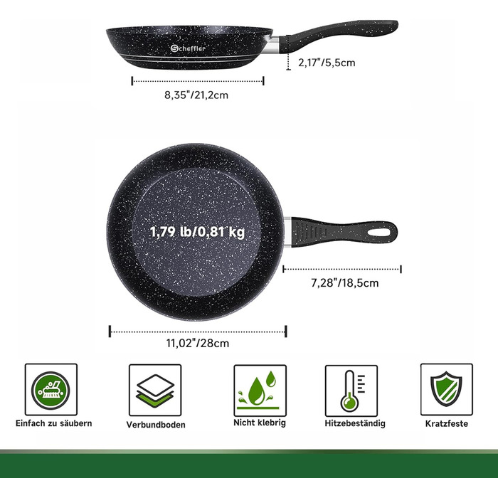 Сковорода с антипригарным покрытием 28 см Scheffler