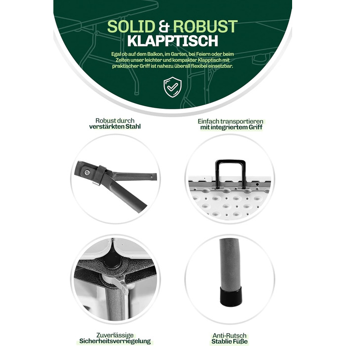 Складаний кемпінговий стіл 180x74x74 см Blumixx