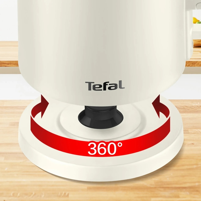 Tefal Электрочайник Thermo Protect, 1.5л, пластик, нержавеющая сталь, светло-бежевый