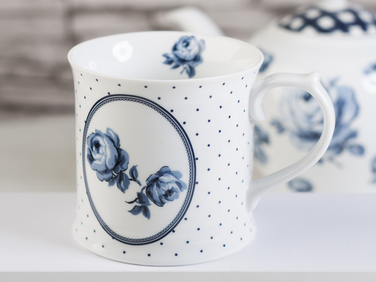 Кухоль для чаю CreativeTops Vintage Indigo Floral Spot, фарфор, 400 мл