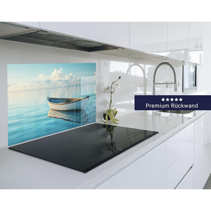 Кухонний фартух Timalo зі скляним виглядом Північне море, очерет, захід сонця, океан, солома 2-мм акрилове скло Бризкозахисна стінка для плити, скляний кухонний фартух, акрилові скляні стінові панелі, захисна панель для фартуха (280 x 58 см, 302- Весловий