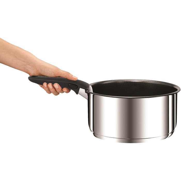 Набір посуду для індукційного приготування Tefal Ingenio Preference On, 15 предметів, зі знімною ручкою, що штабелюється, економить місце, з антипригарним покриттям, простий у використанні та чищенні, L97495 Набір посуду для каструль та сковорідок (Набір