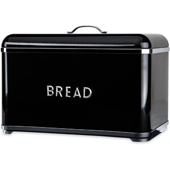 Консімо. MARTI Bread Box Хлібниця Хлібниця Хлібний кошик Контейнер для хліба сталевий (34 x 15 x 21 см, чорний)