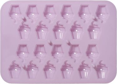 Форма для випічки у вигляді мороженок, 24,5 x 17,5 x 2,5 см, рожева, RBV Birkmann