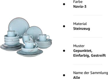 Комбінований сервіз vancasso, набір посуду Navia Stoneware, столовий сервіз із 32 предметів, вінтажний зовнішній вигляд, дизайн природи (набір із 20 предметів, Navia-3)