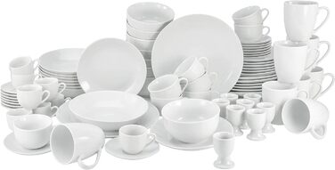 Набор посуды на 8 персон, 80 предметов, белый Luna Creatable