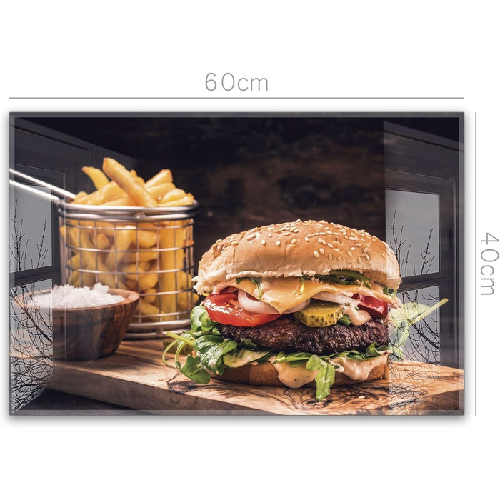 Кухонний фартух timalo зі скляним виглядом Акрилове скло 2 мм Бризкозахисна стіна для плити, скляний фартух, акрилова скляна настінна панель, захисна панель для фартуха Бетонно-блакитно-сірий (60x40 см, 242- Burger)