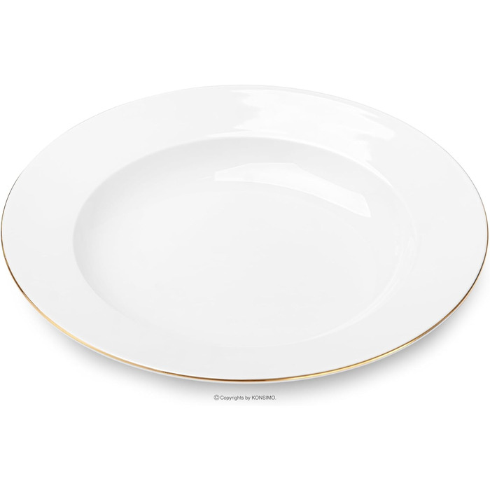 Набор посуды konsimo на 12 персон - Набор MUSCARI - Сервиз - Сервиз и наборы посуды - Сервиз Family - Обеденные тарелки, десертные тарелки и суповые тарелки - (Gold Line, 12 шт.)