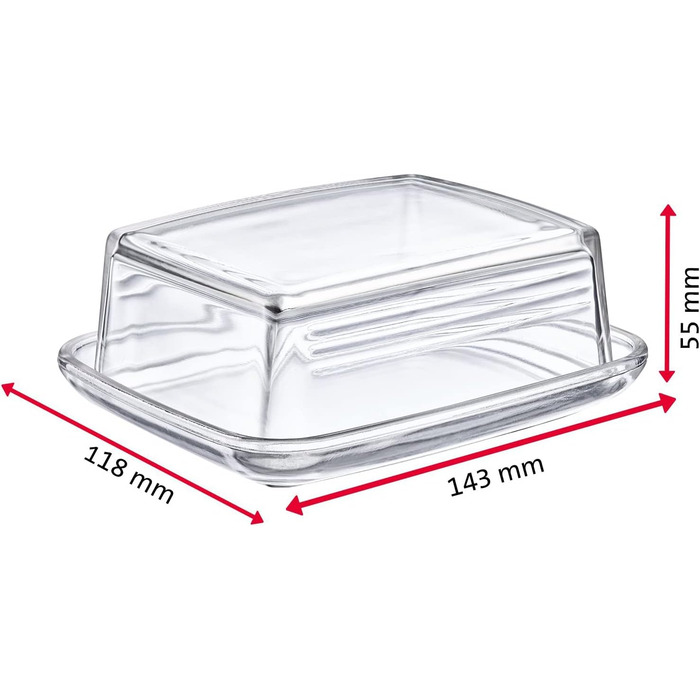Маслянка Westmark - ідеально підходить для сервірування та зберігання - можна мити в посудомийній машині - спеціальне полегшення для надійного захоплення (скло, набір з 2 шт. )