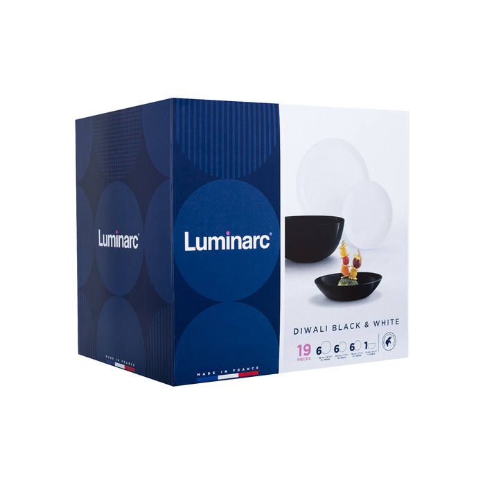 Сервіз LUMINARC DIWALI BLACK & WHITE, 19 предметів (6471668)
